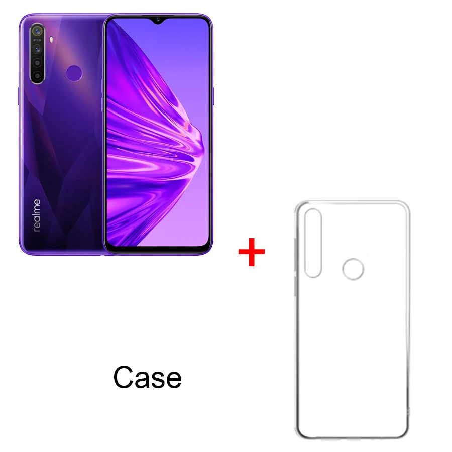 Purple N Case EU версия OPPO Realme 5 6,5 ''3/4 ГБ Оперативная память 64/128 ГБ Встроенная память Snapdragon 665 AIE Восьмиядерный 5000 мА/ч, 12MP+ 13MP Quad камеры мобильного телефона - Цвет: Purple N Case