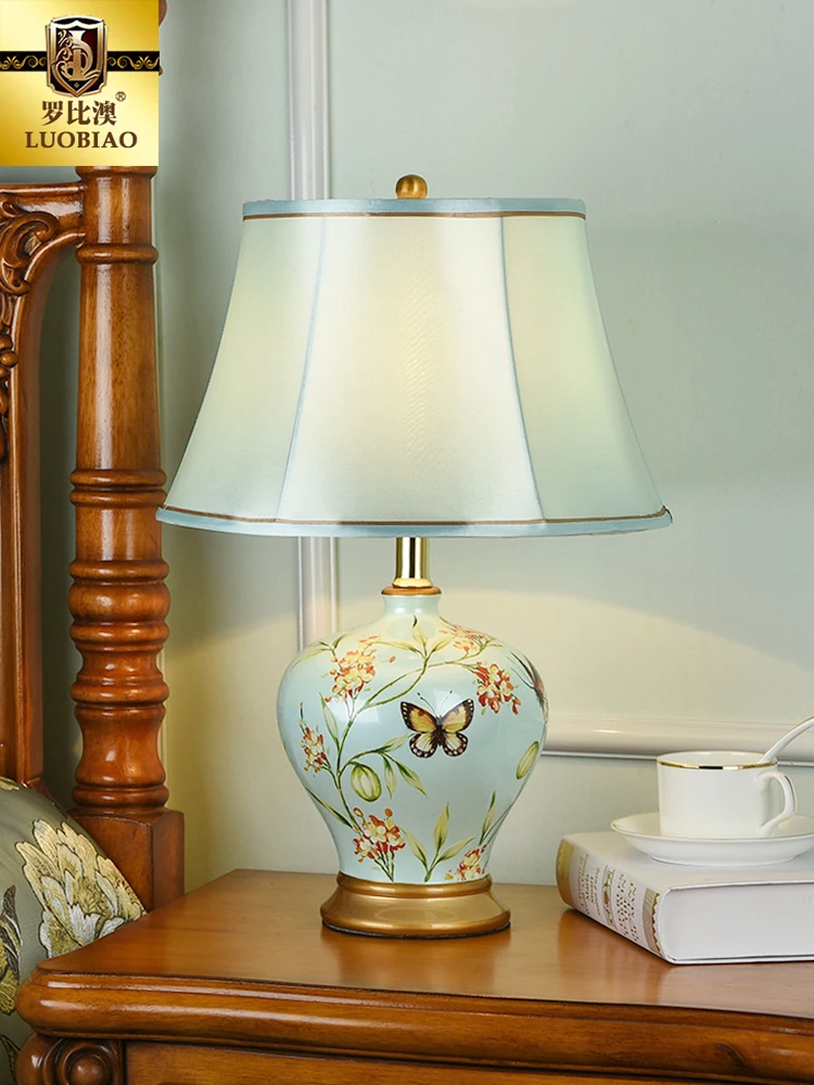 Керамическая Настольная лампа TUDA в европейском стиле для спальни гостиной