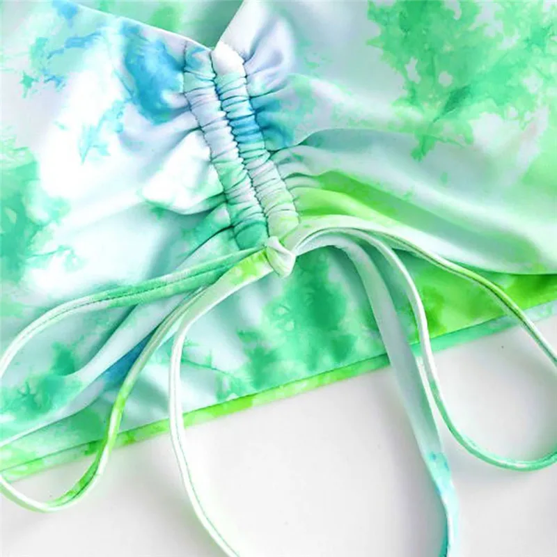 Комплект бикини 3 шт. бюстгальтер с чашками пуш-ап треугольный однотонный