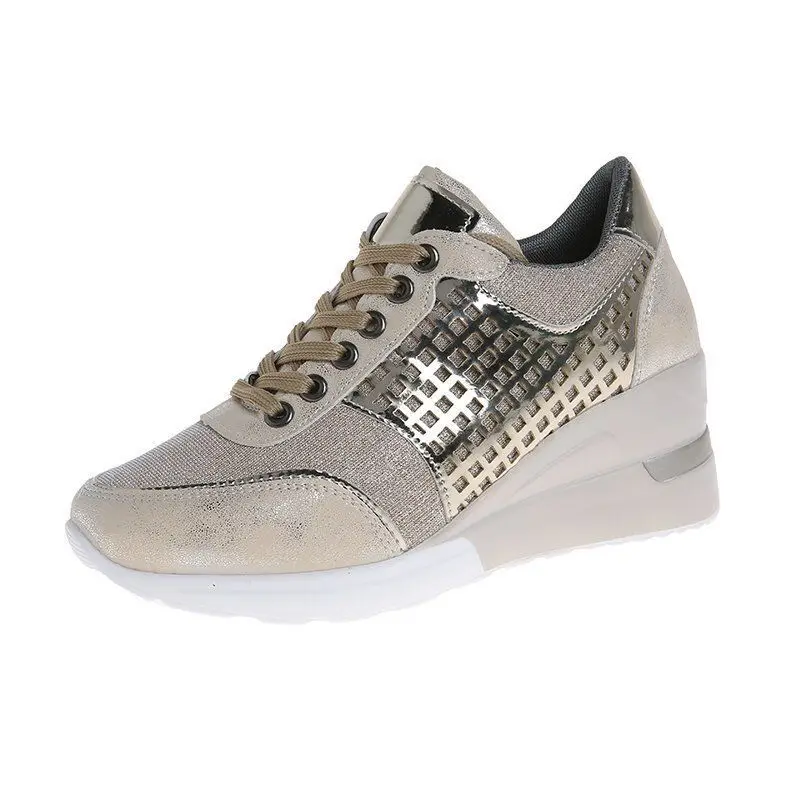 2021 Spring Women Tennis Shoes Sneakers Mesh Gym Sports Feminino Tenis De Mujer Non-Sip Fitness Trainers Shiny Gold Chaussures