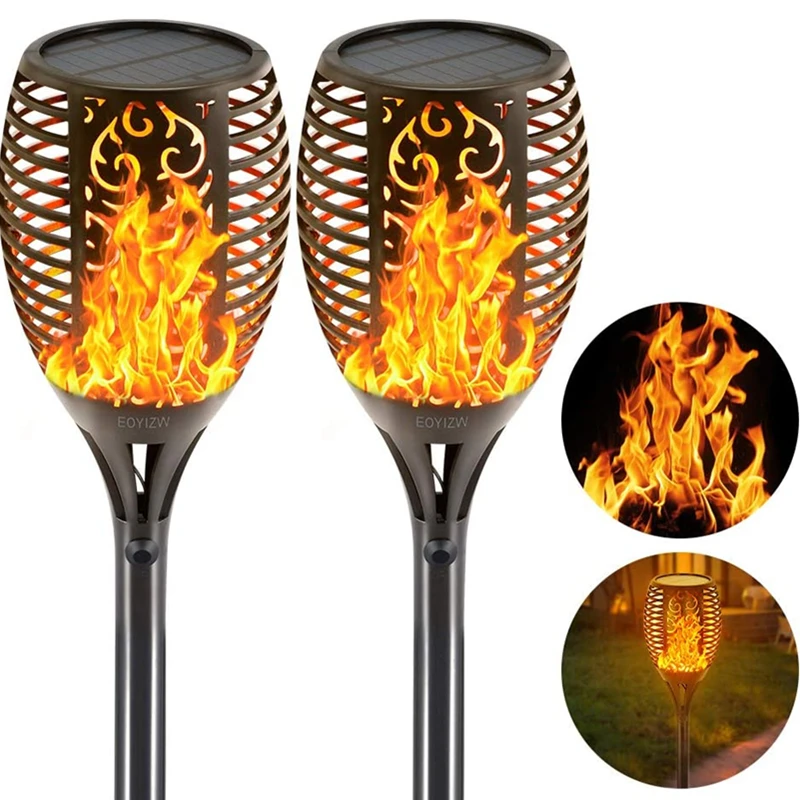 

33/96 LED Solar Flame Lamp Outdoor Torch Lights Safety Waterproof Light Flicker Lights for Garden Decoration Lawn Patio