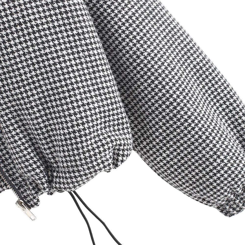 

ZAFUL Vintage Fleece Plaid Jacket Coat Women Fashion Turn-down Collar Long Sleeve Winter Warm Outerwear Zipper Female Chic Tops