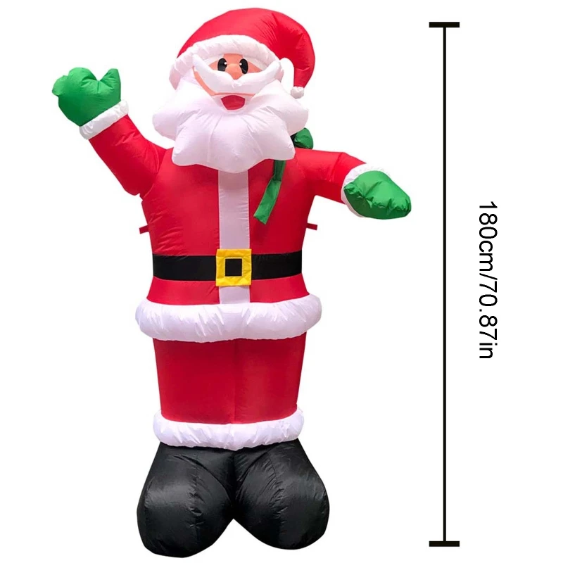 

1.8m Christmas Inflatable LED Light Up Santa Decoration Figure with Blower Props Q6PD