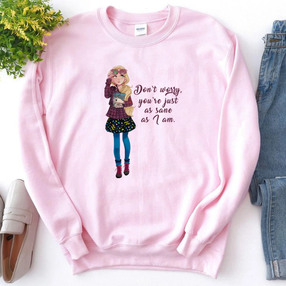 Luna Lovegood Sweatshirt Don't Worry You're Just As Sane As I Am Hoodie Spectra Specs Book Lover Pullover Wizard Sweatshirts