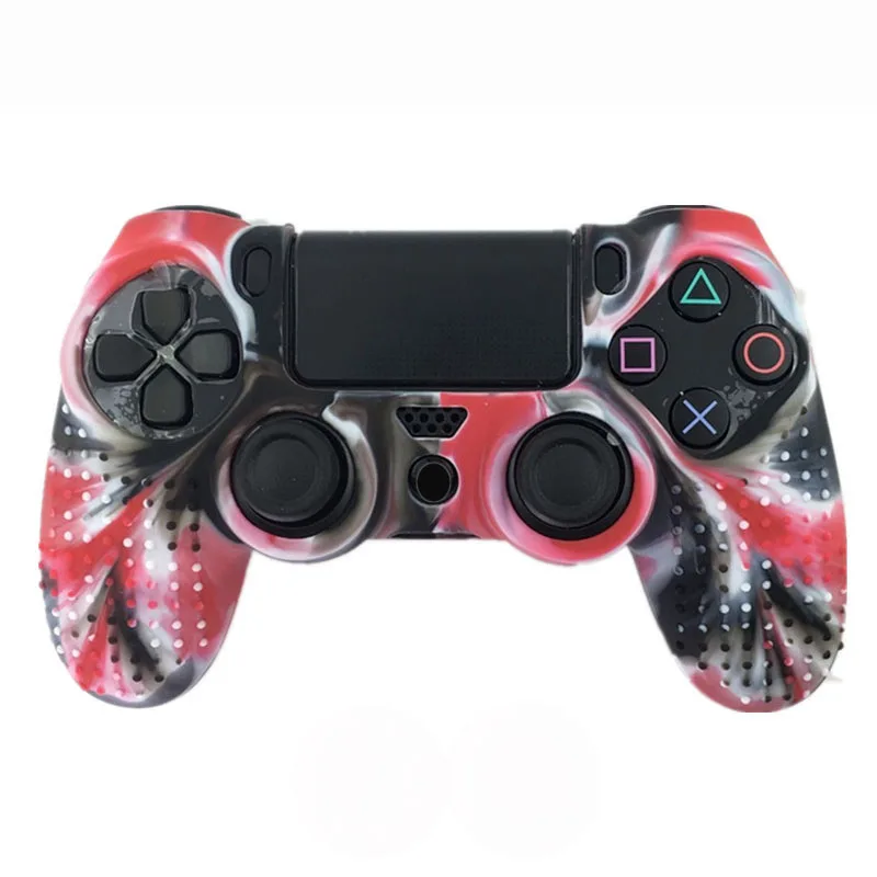 Противоскользящий силиконовый чехол для sony playstation Dualshock 4 PS4 Pro тонкий контроллер Мягкая силиконовая гелевая Резина чехол - Цвет: New Version-Red