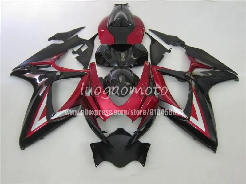 

red black Injection Suzuki K6 GSXR 600 750 2006 2007 GSXR600 06 07 gsxr600 Fairing Kits Molding Bodywork fairings Kit