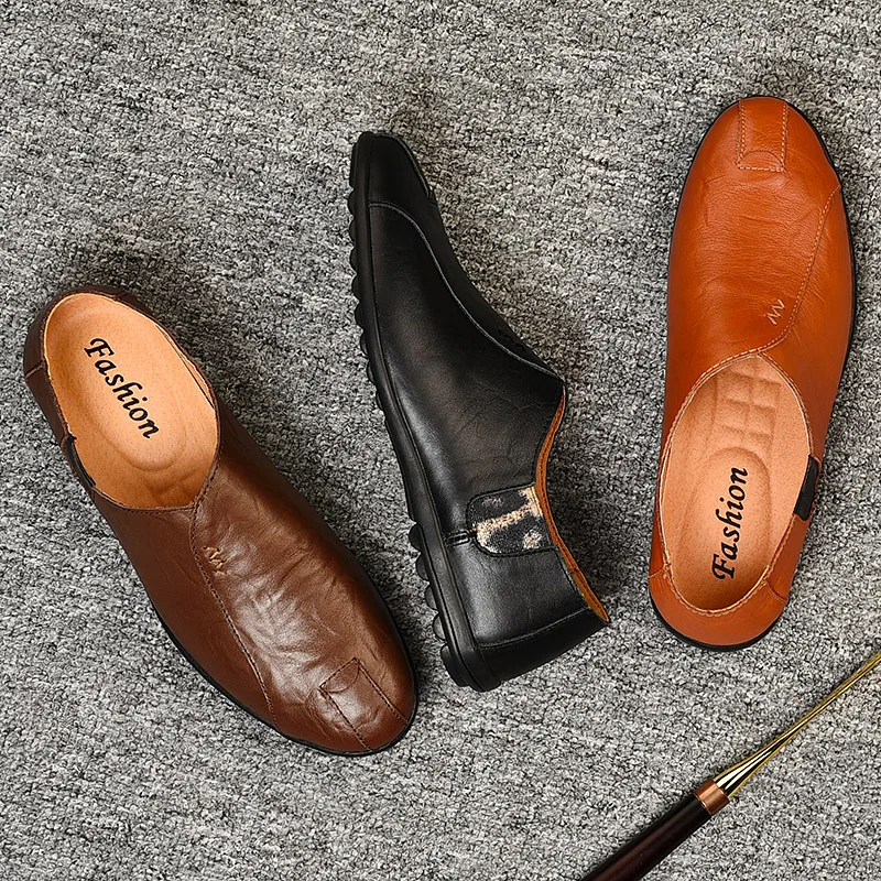 Italian Mens Original Shoes Casual Brands 2020 Genuine Leather Men Penny Loafers Luxury Moccasins Slipon Boat Skor | Обувь