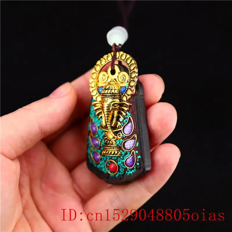 Ожерелье с подвеской в виде слона из сандалового дерева натуральный Модный