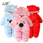 Комбинезон детский зимний, на осеньзиму, с начесом, для новорожденных девочек, комбинезон для мальчиков, для малышей