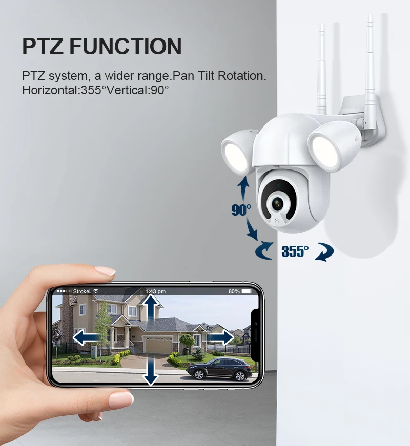 Tuya освещение Камера Tuyasmart PTZ 3MP открытый ip-камеры Wi-Fi двухстороннее аудио дома и