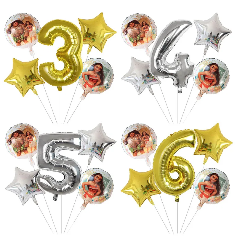 Набор воздушных шаров из фольги океанская принцесса Моана 30 Дюймов 5 шт. | Дом и