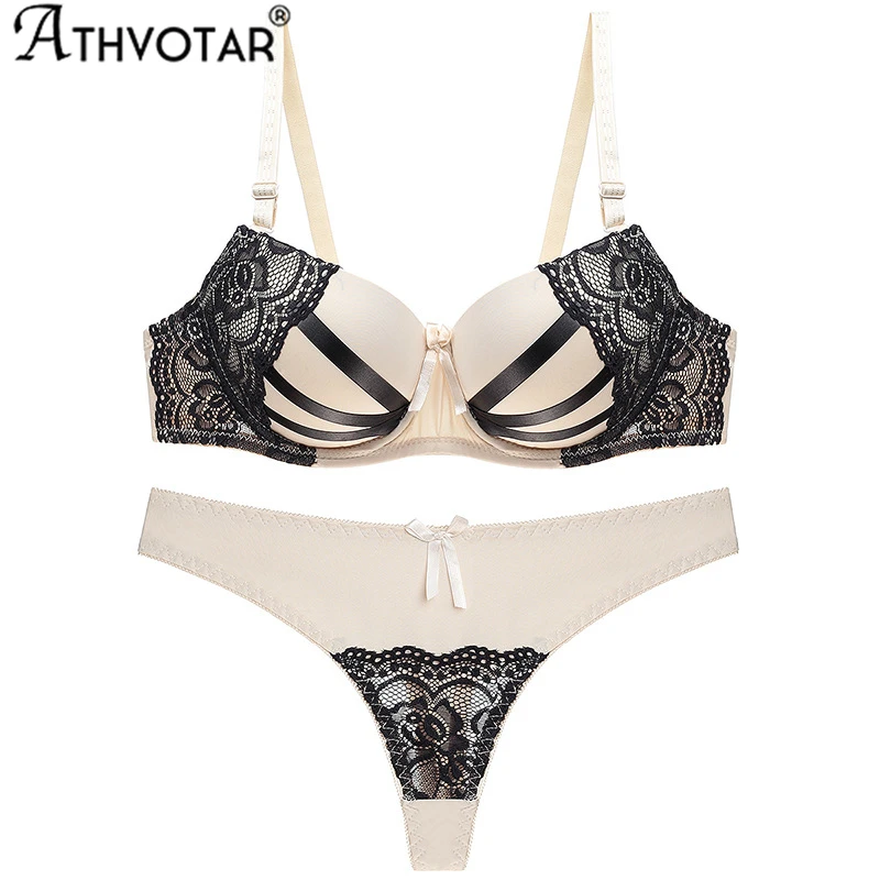 Комплект нижнего белья ATHVOTAR пуш-ап кружевное нижнее белье сексуальный женский