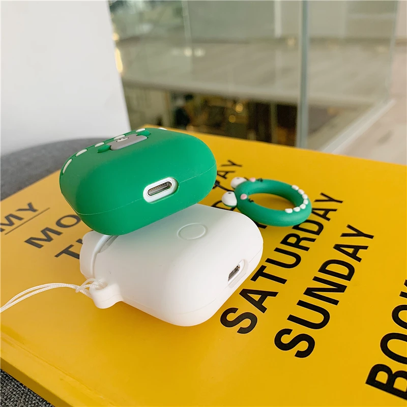 Для AirPods чехол 3D милый мультяшный чехол для наушников s для Apple Airpods 2 забавные аксессуары Защитная крышка с кольцом на палец