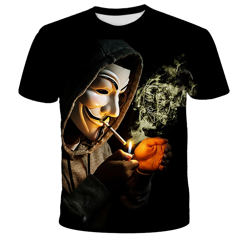 

Superhero T shirts Loose Tops Mens Summer Tops Fashion Short Sleeve Casual Sportswear Cool Cartoon Print T shirts Plus Black