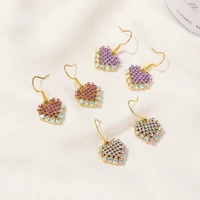 girl earrings 2020 fashion new temperament personality love net red super flash crystal white earrings ladies