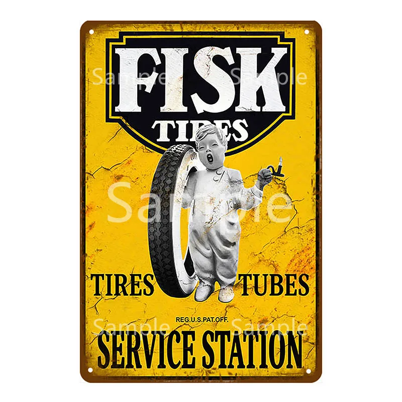 Автомобильные велосипедные шины с металлическим знаком индийские Fisk Настенный