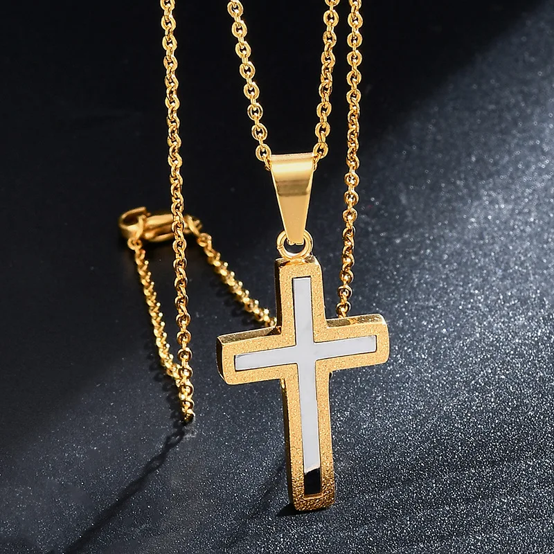 Новое женское золотое ожерелье из нержавеющей стали в виде распятия Молитвенное