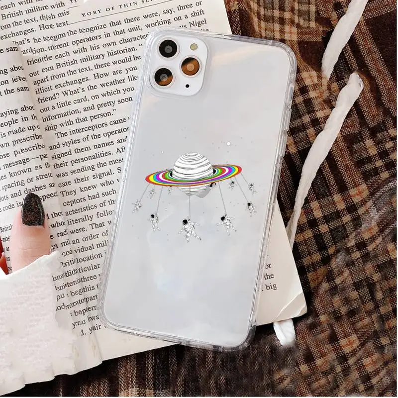 

Cute Astronaut Pattern Phone Case For iphone 5 6 7 8 10 x xs 11 pro max 12 mini se2020 Fundas Coque