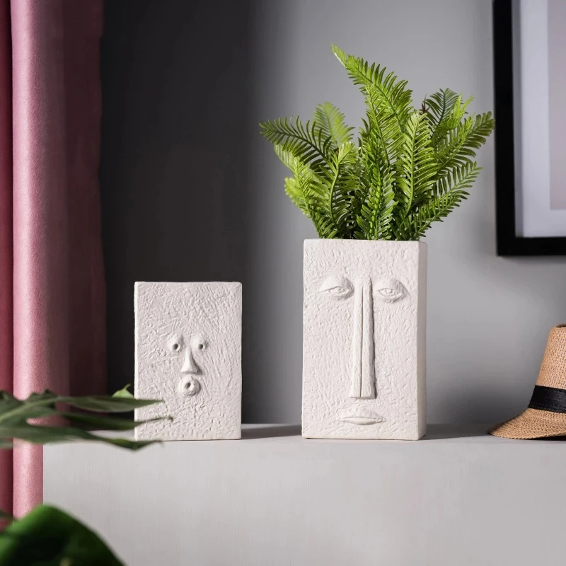 

Creativity Home Decor Ceramic Vase for Flowers Human Face Design Decoration Home For Dried Flower Decor Aesthetic Vase Gift