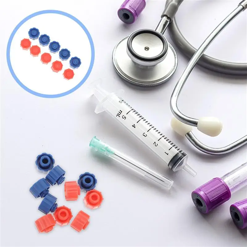 

100 шт., пластиковые колпачки для наконечников шприца