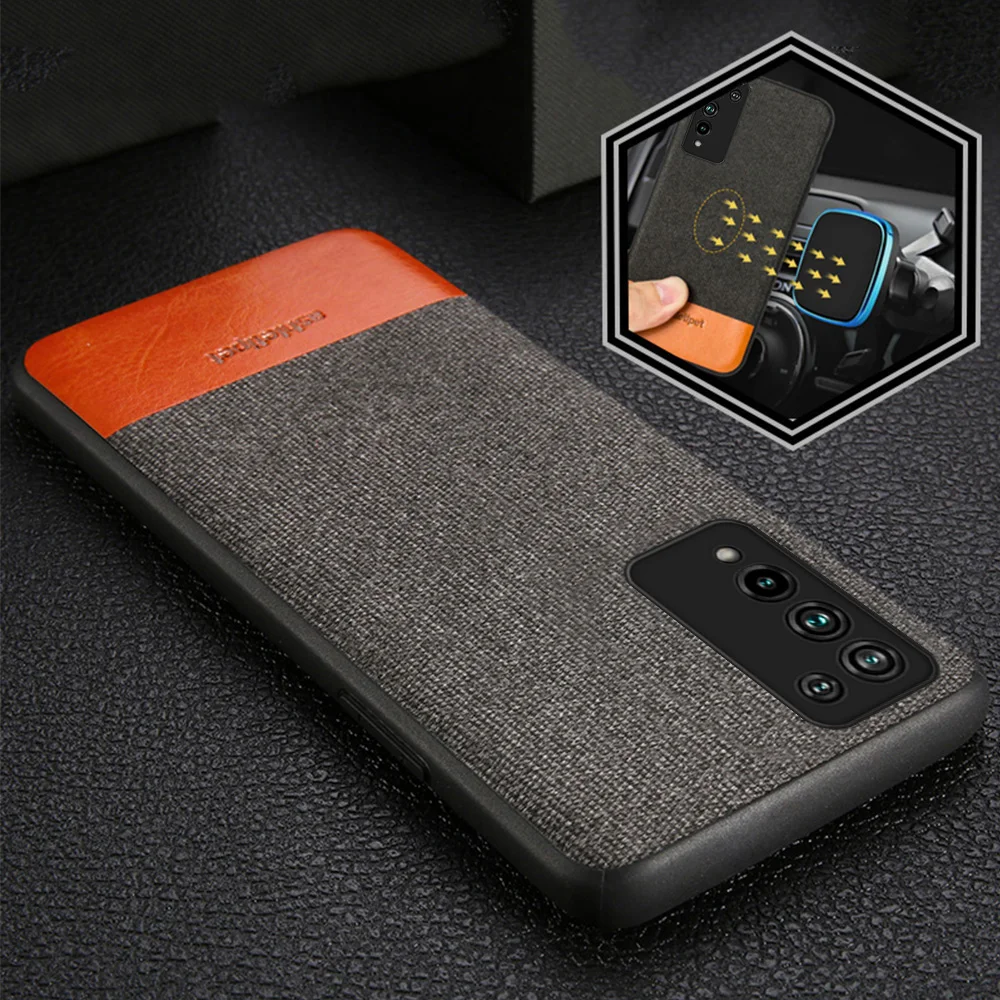 Canvas + Leather Magnetic Case For Honor 60 Pro 70 Pro Plus 10X Lite 9X 8X Magic 3 4 Pro Cover For 50 10i 20i 30 Pro 20 10 Lite