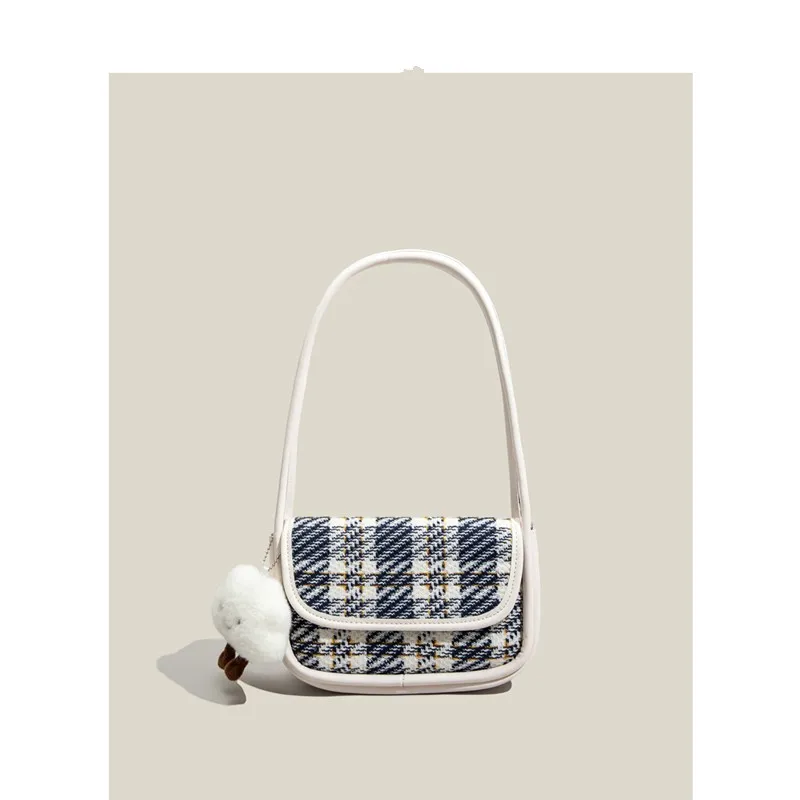 

Jenny&Dave England Style FashionBag Women Plaid Simple Elegant Messenger Bag Ins Blogger Vintage Square Bags Armpit Women's Bags