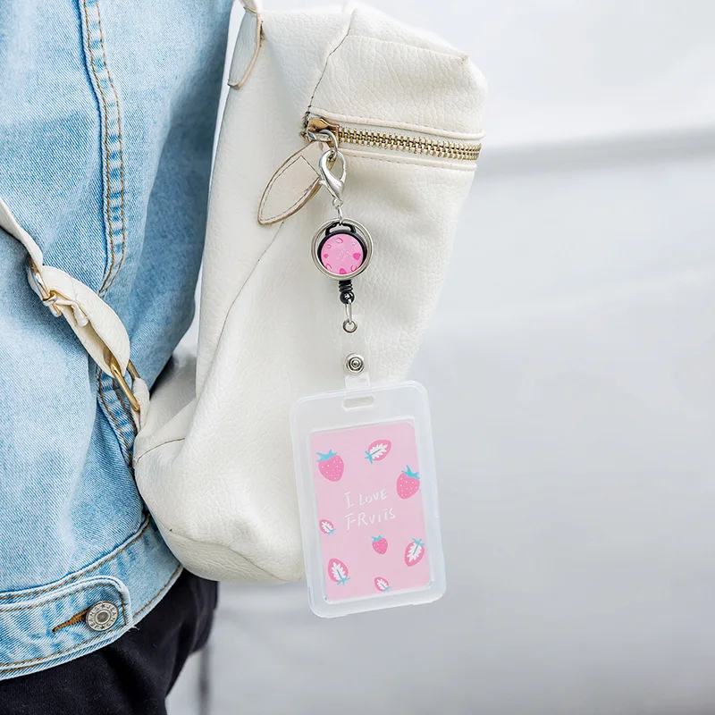 Мультяшный принт держатель для карт брелок друзей Сумочка Подвеска Прозрачный