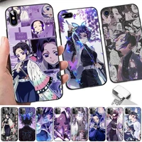 toplbpcs kochou shinobu kimetsu no yaiba phone case for iphone 11 12 13 mini pro xs max 8 7 6 6s plus x 5s se 2020 xr case