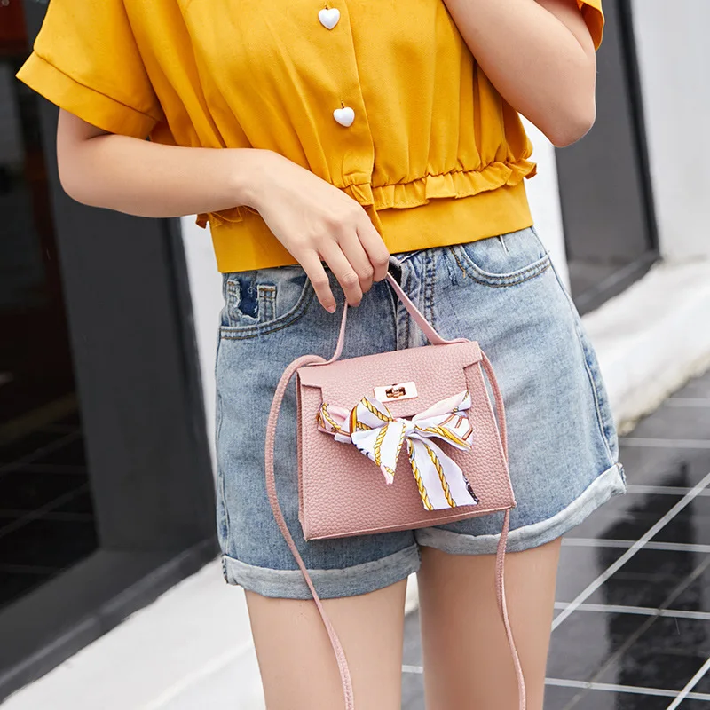 

Women Messenger Bag Fashion Small Handbag With Silk Scarves Beauty Female Shoulder Bags PU Casual Tote Ladies Sac Femme Bolsa