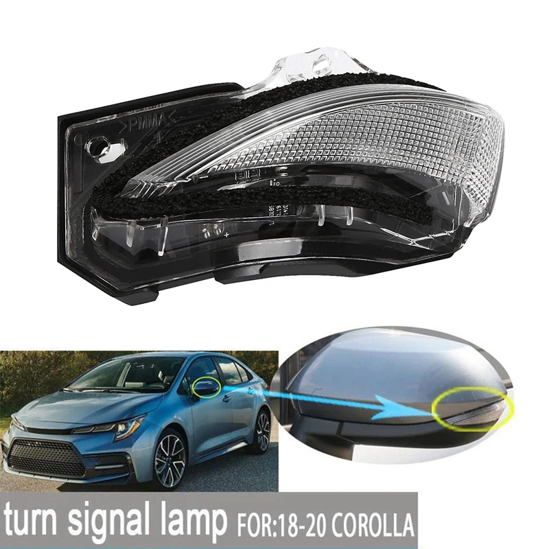 

Car Exterior Rearview Side Mirror Light Turn Signal Flashing Blinker Lamp for TOYOTA Corolla 2019-2021