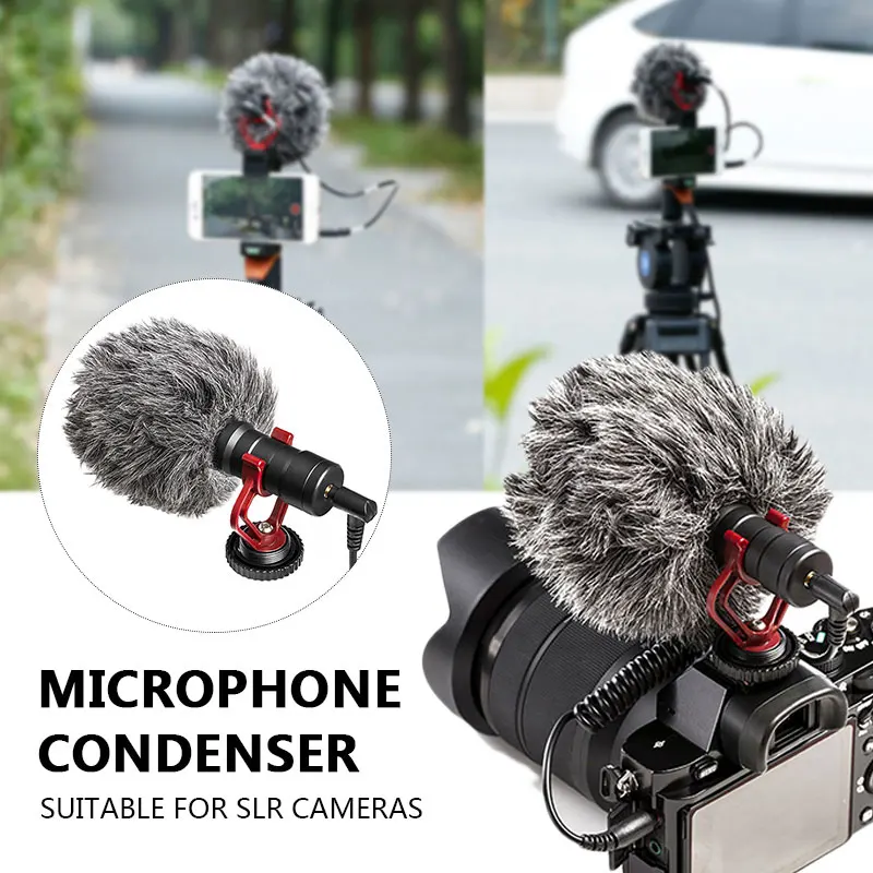 Камера SLR интервью микрофальная Запись микрофон для фотографии Vlog iPhone Andriod