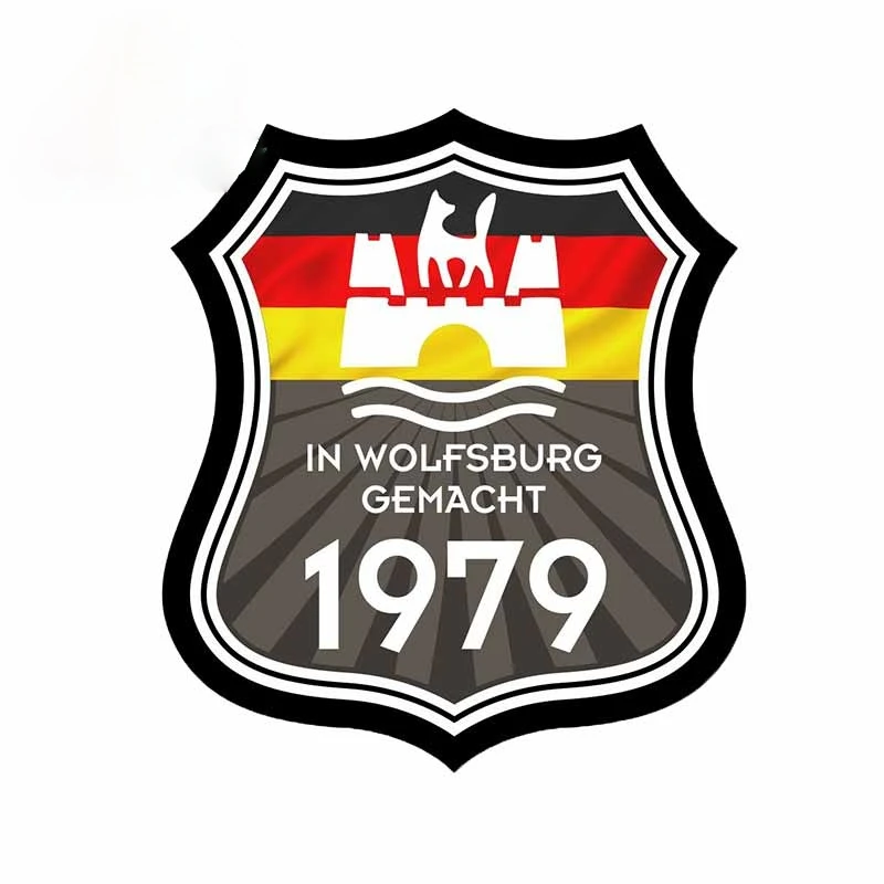 

Funny In Wolfsburg Gemacht 1979 Car Body Windows Sports Racing Waterproof Scratch-Proof Exterior Fine Decal Decor PVC13x11cm