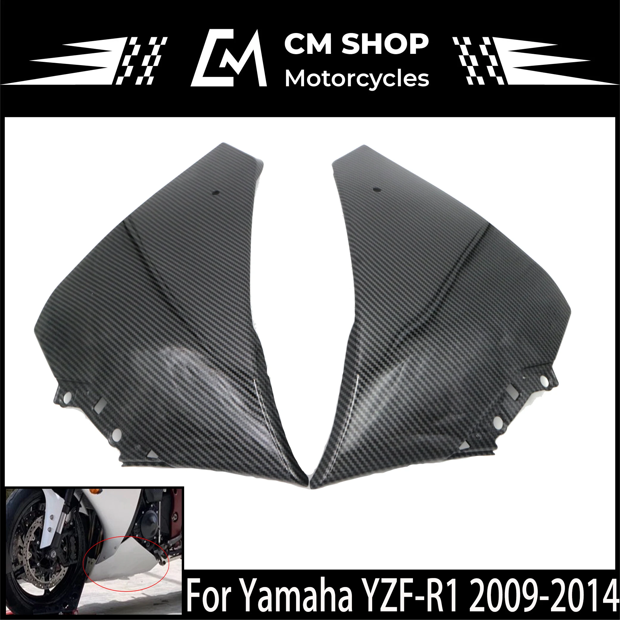 

Мотоциклетные детали, обтекатель из углеродного волокна, боковая пластина, защитная оболочка, АБС, Инжекционный материал, подходит для Yamaha YZF-R1 09 14