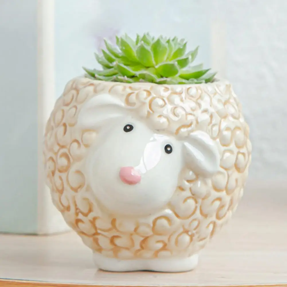 

1pcs European Style Creative Cartoon Ceramic Succulent Pot Cute Animal-Shape Flower Planter Flower Pot Home Garden Decoration