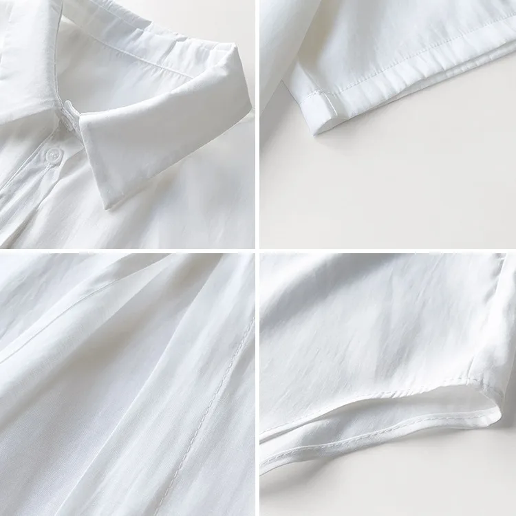 

New Women Casual Basic Summer White Chiffon Blouse Top Shirt Half sleeve Loose Plus Size M~4XL