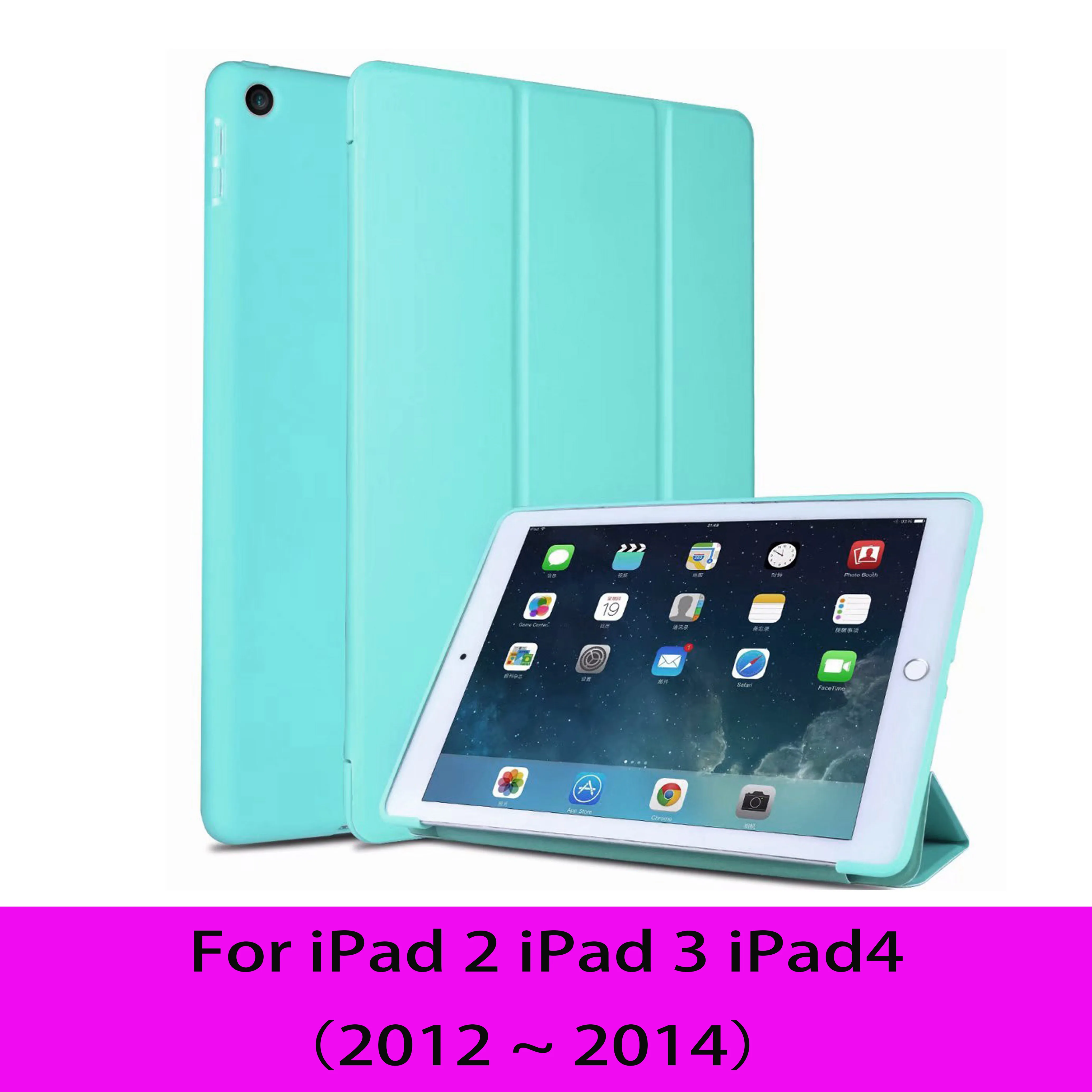 Чехол для ipad 9,7 дюймов 6th 'Pro 9,7 'для ipad 2 3 4: A1822A1954'A1673'A1396 сотовой сеткой из мягкой оболочки Smart sleep из искусственной кожи - Цвет: 2 3 4  Green