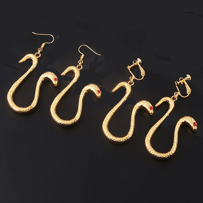 Аниме цельные серьги-клипсы в виде змеи для мужчин Косплей боа ханкоу Висячие