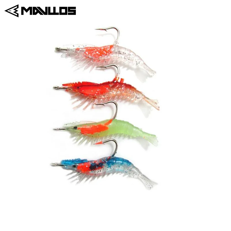 Mavllos 3 шт./лот искусственная светящаяся мягкая рыболовная приманка в виде