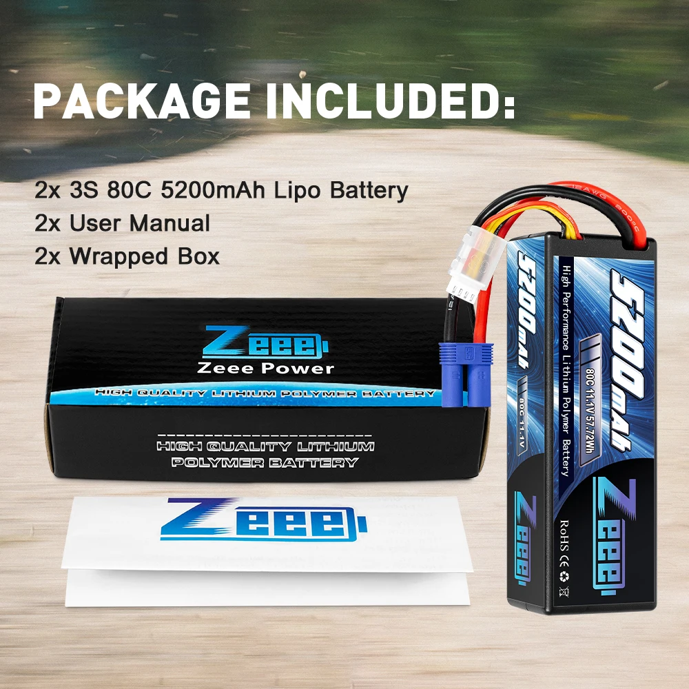 2 блока zeee 111 в 80c 5200 мач 3s lipo батарея с ра