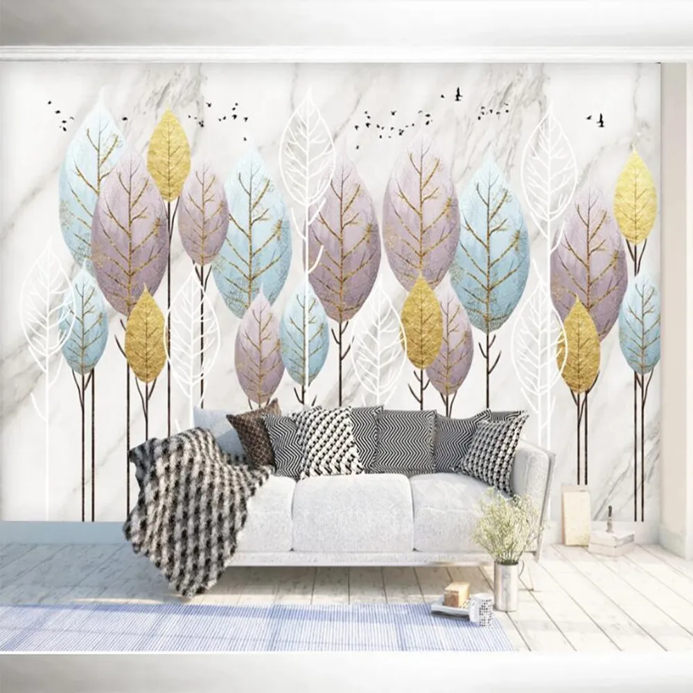 Большие настенные 3D-обои milofi на заказ простой богатый лист дерева ландшафт