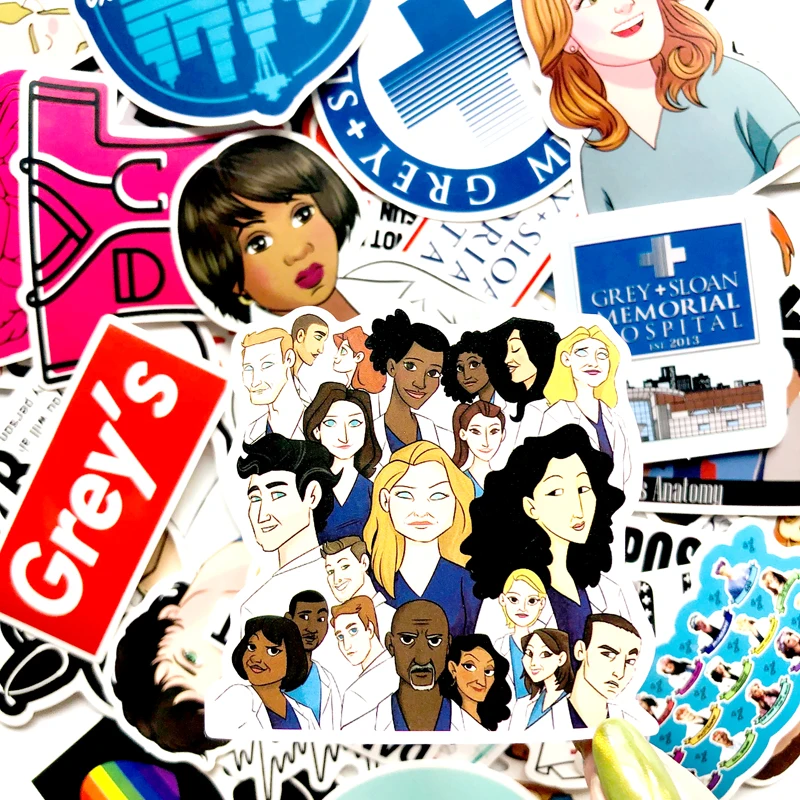 50 шт./компл. ТВ показать Анатомия забавные ПВХ Скрапбукинг для Чемодан ноутбук