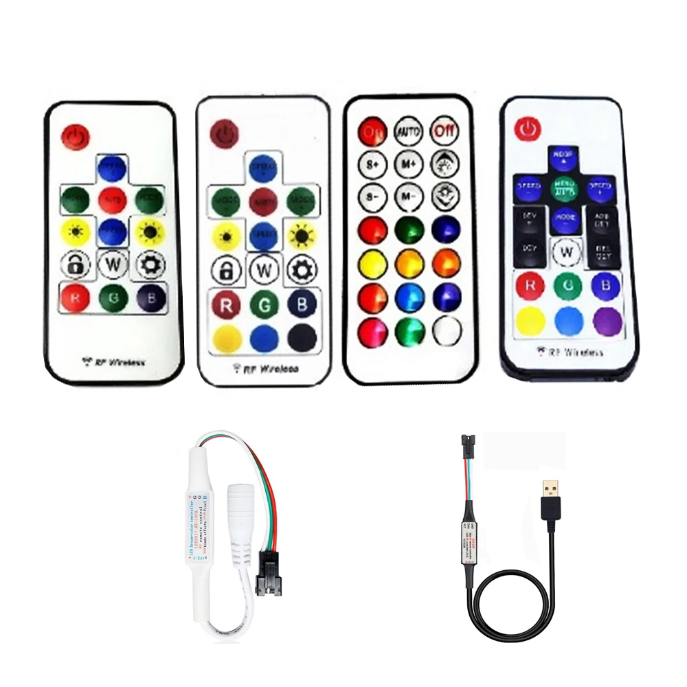

Контроллеры светодиодной ленты WS2812B для WS2811, USB/DC Mini 3 клавиши, RF 14/клавиши, Светодиодная лента, пульт дистанционного управления