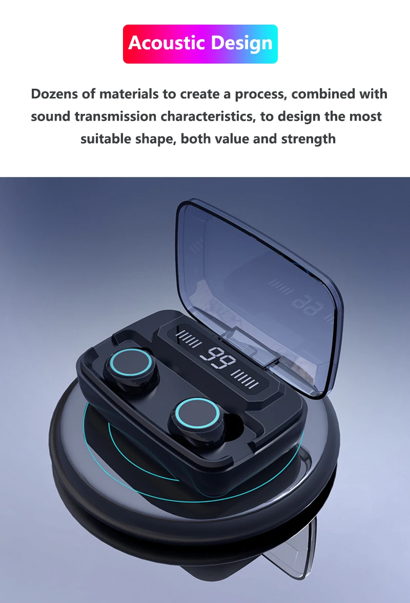 Bluetooth V5.0 наушники с сенсорным управлением беспроводные наушники IPX7 водонепроницаемые спортивные наушники+ 3500 мАч Внешний аккумулятор для всех телефонов