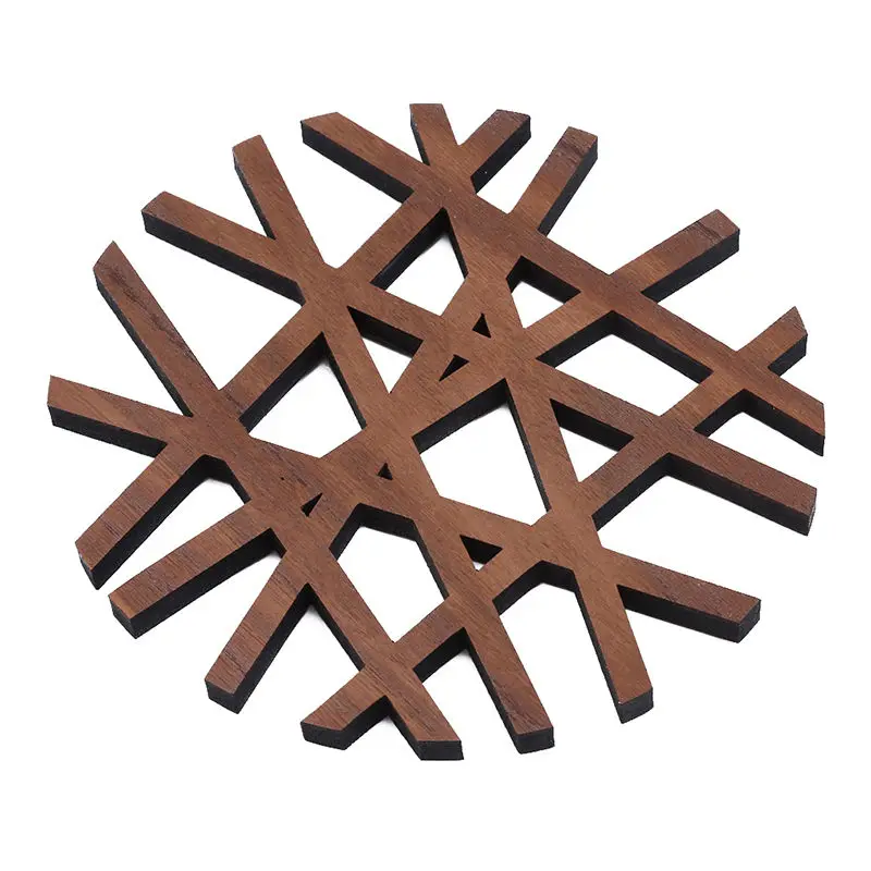 

Cup Mat Pad Coaster Creative Wooden Hollow out Cup Pad Slip Insulation Pad Hot Drink Vintage Kitchen Gadgets & Tools