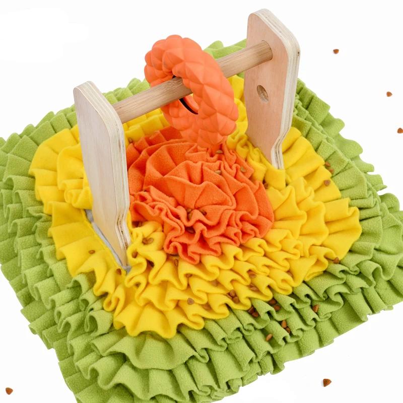 Muilt Function Pet Sniffing Mat With Wood Board Chewing Toy Dog Cat Slow Feeding Ppad Training for Cats | Дом и сад