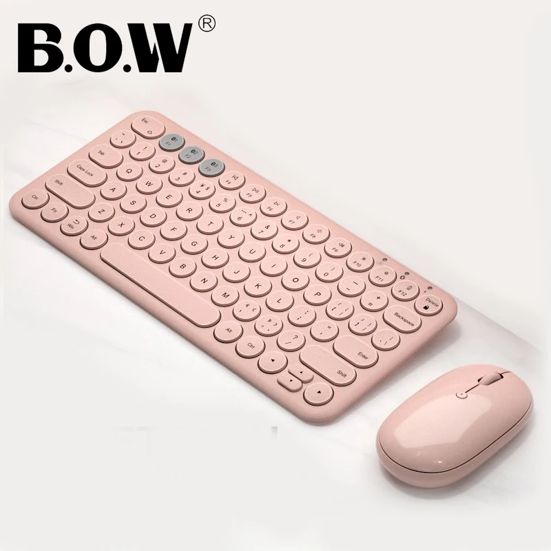 Б. O.W беспроводная клавиатура для планшета ПК, перезаряжаемая мышь клавиатура, поддержка нескольких устройств смартфонов/iPad/Mac iOS Windows Android