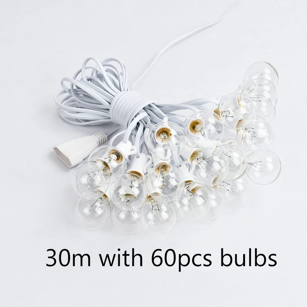 

Светодиодная гирлянда-лампочка в виде глобуса, 30 метров, теплый белый свет