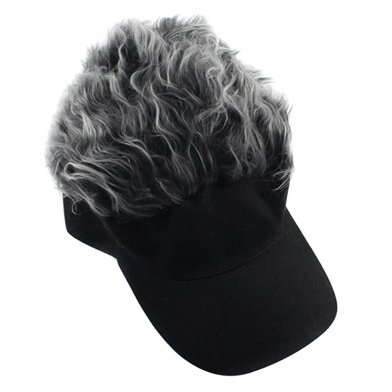 

Hair Sun Visor Caps With Fake Hair Wig Novelty Unisex Baseball Hat Cap Sport Hats