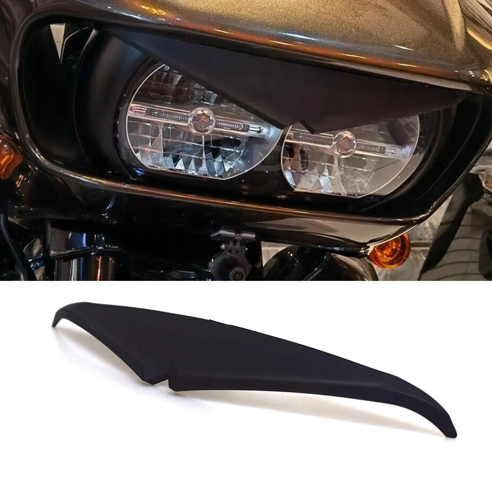 

2015-2020 For Harley Touring Road Glide Ultra CVO Headlamp Headlight Eyebrow Eyelid Trim Mean Mug Bezel Trim Upper Tip Rubber