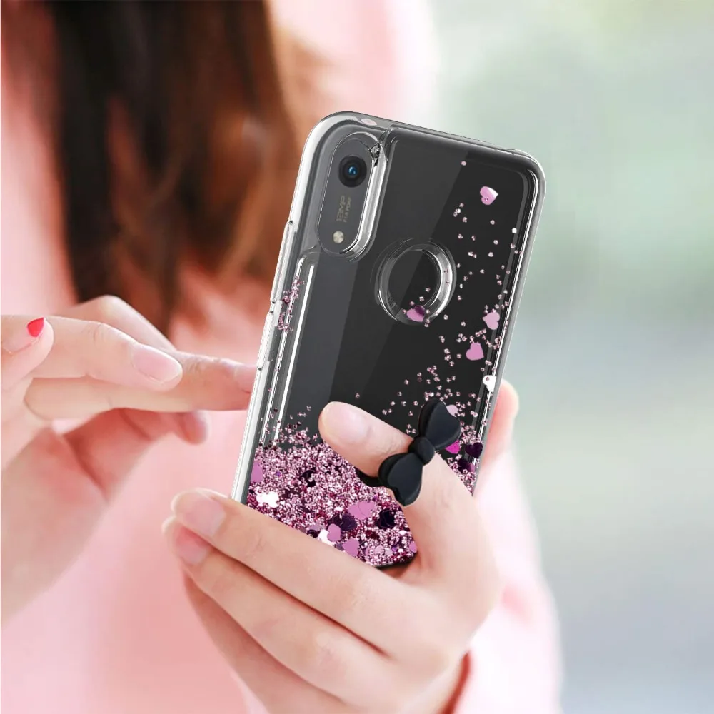 Блестящий Жидкий чехол для Honor 8A HUAWEI Y6 2019 силиконовый Huawei динамический Qicksand